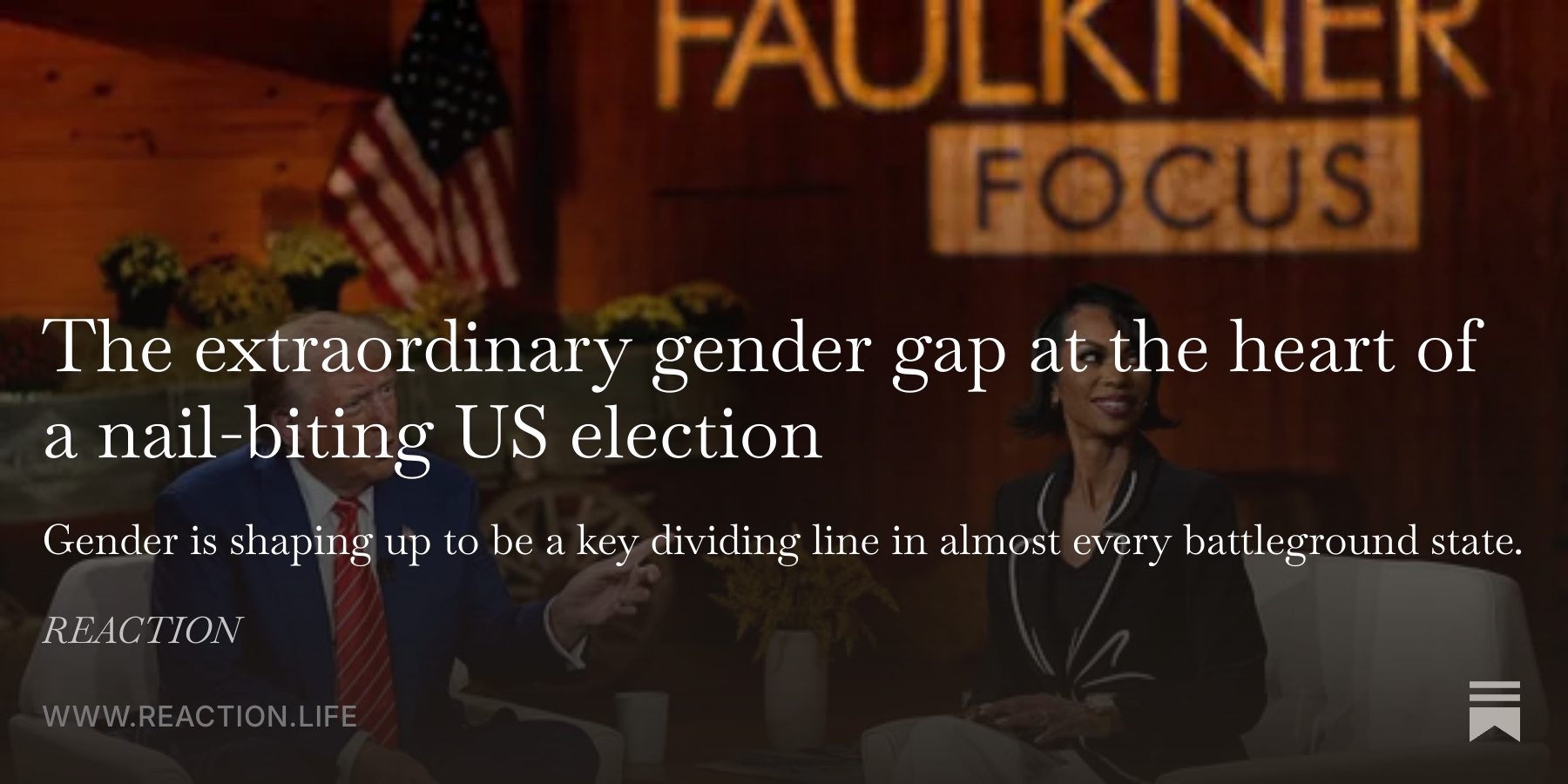 The extraordinary gender gap at the heart of a nail-biting US election